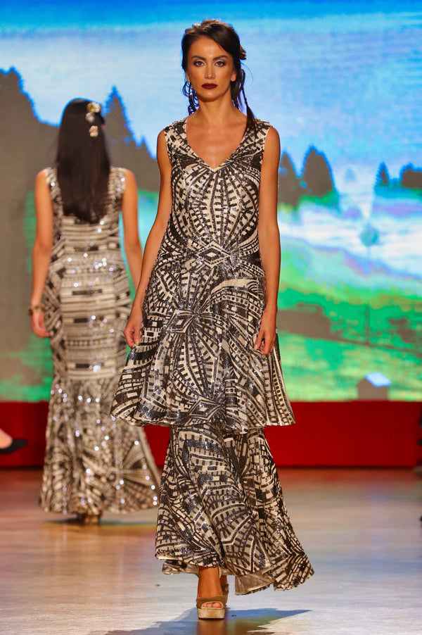 Rochie tul cu paiete P-100